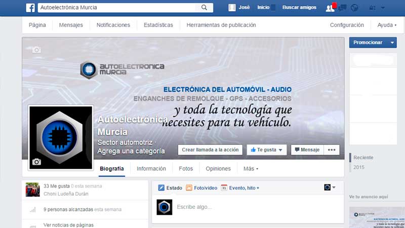 Facebook de Autoelectrónica Murcia